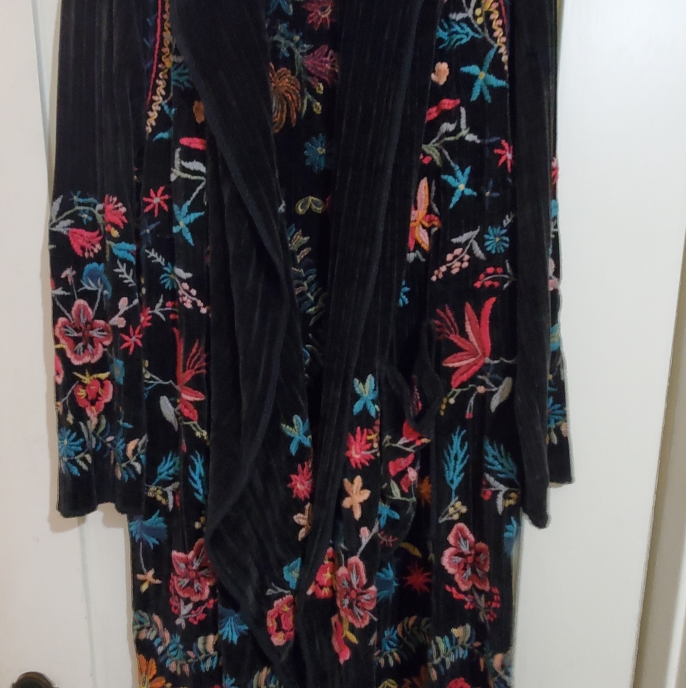 Johnny Was Biya Chenille Open Cardigan Sz L